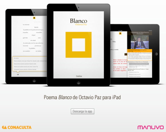 Poema Blanco de Octavio Paz para iPad